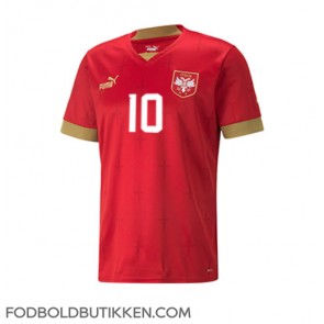 Serbien Dusan Tadic #10 Hjemmebanetrøje VM 2022 Kortærmet